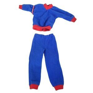 Vintage 1989 Mattel Barbie Ken Outfit Activewear Red White Blue Pants Shirt